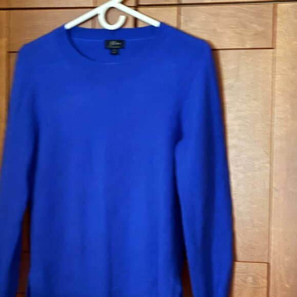 J Crew Cashmere Slim Fit Women's Sz S Crewneck Blue Sweater - Picture 1 of 9